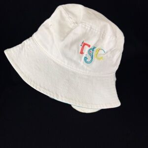 Random Gold Club White Bucket Hat L/XL Blue Print Lining RGC Excellent Gift